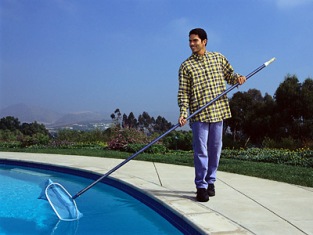 Residential pool maintained by Spectrum Pool Care in Malibu